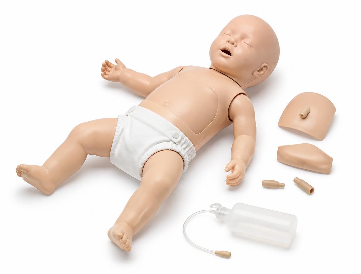 Nursing care training manikin in a skills laboratory